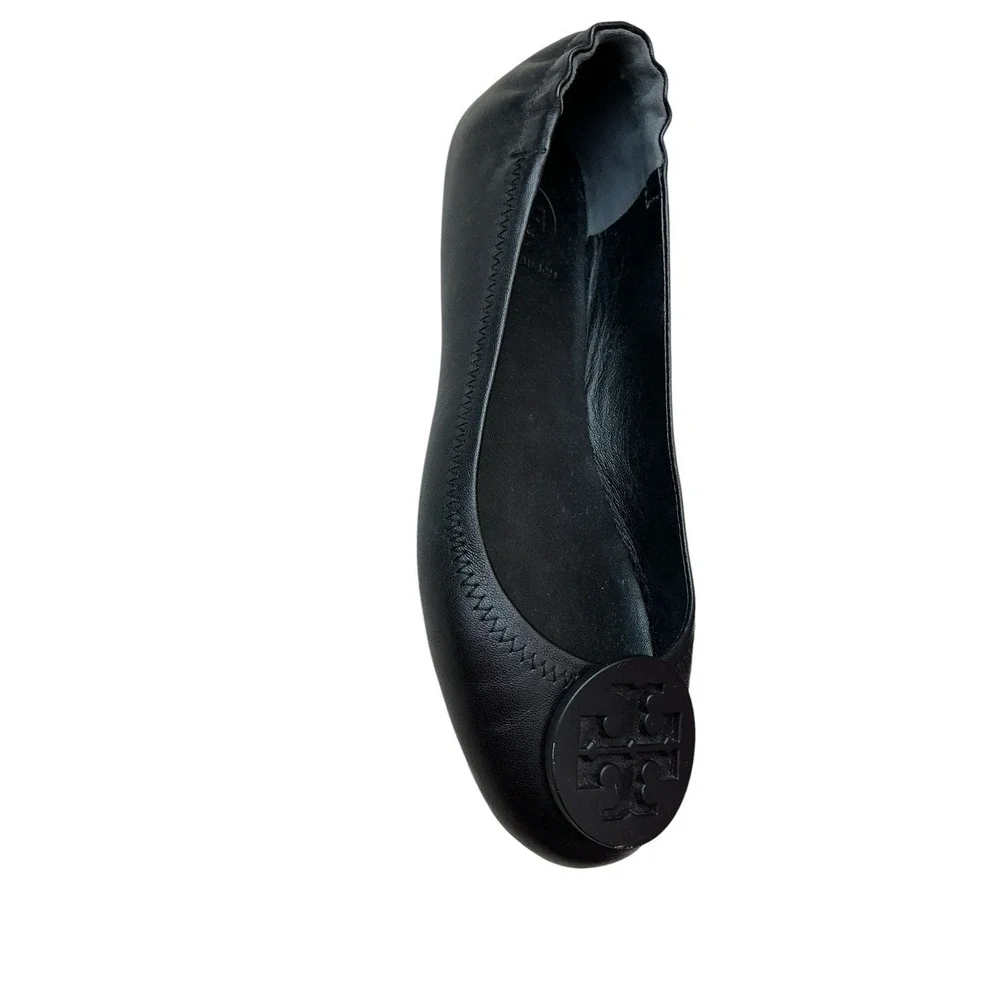 Tory Burch Women's Size 6.5  Black Minnie Travel Ballet Flats